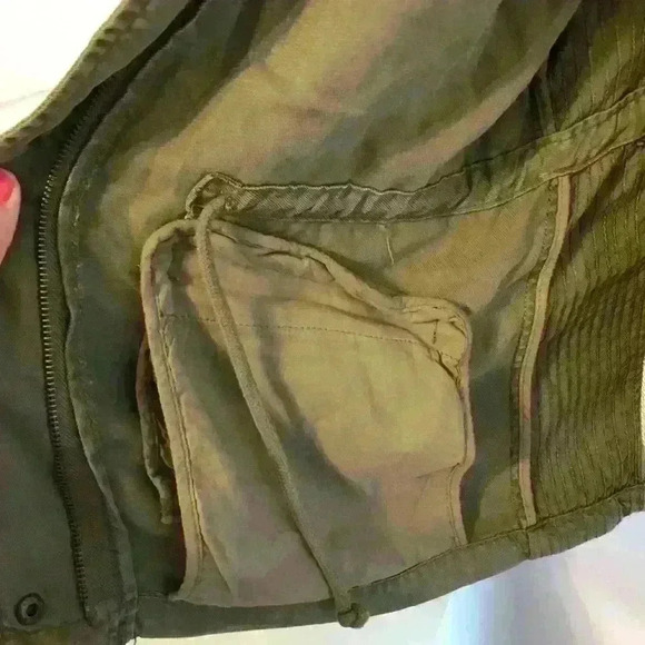 Max Jeans Olive Green Tencel Military Style Zip Jacket - Picture 12 of 14